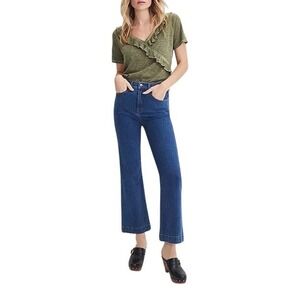 VERONICA BEARD Carson High-rise Ankle Flare Jeans, Washed Oxford, Size 24